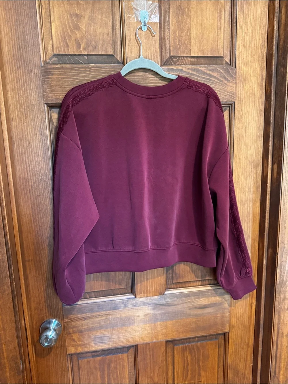 74A. Target Maroon Crewneck Sweatshirt with lace trim